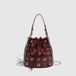 Load image into Gallery viewer, Eyelet  Rivet Detail Drawstring Bucket Bag  S5P463
