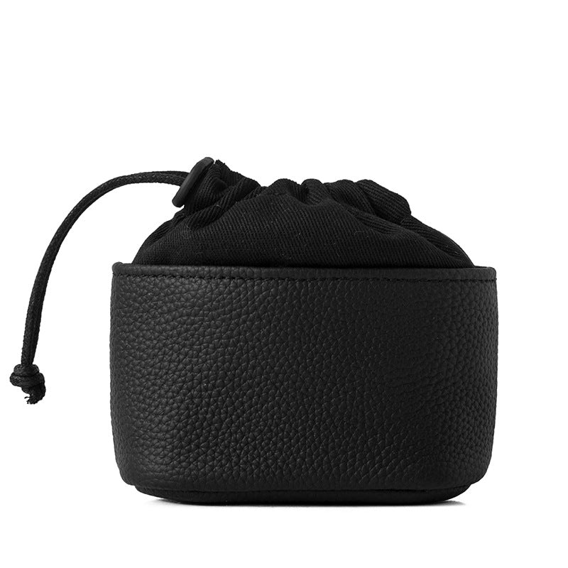 Women's Top-Grain Leather Drawstring Coin Purse N6J237