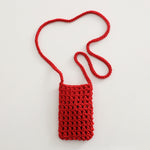 Load image into Gallery viewer, Hand Knit Mesh Crossbody Phone Pouch Cotton Polyester S5P302