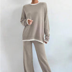 Load image into Gallery viewer, Contrast Knit Set Ultra Heavy Khaki Black N5Z870

