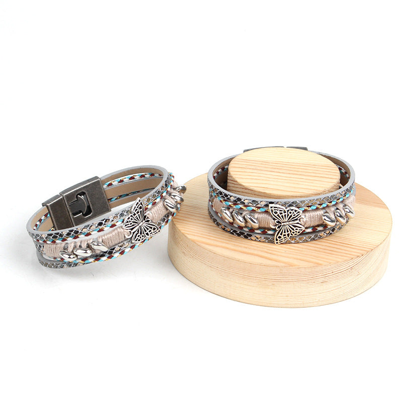 Butterfly Multi Layer Braided Bracelet S5P617