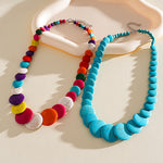 Load image into Gallery viewer, Oversized Textured Gemstone Beaded Geometric Necklace N6H066