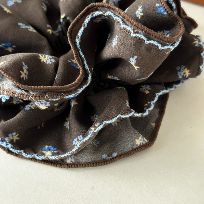 Womens Vintage Floral Ruffle Scrunchie N6K011