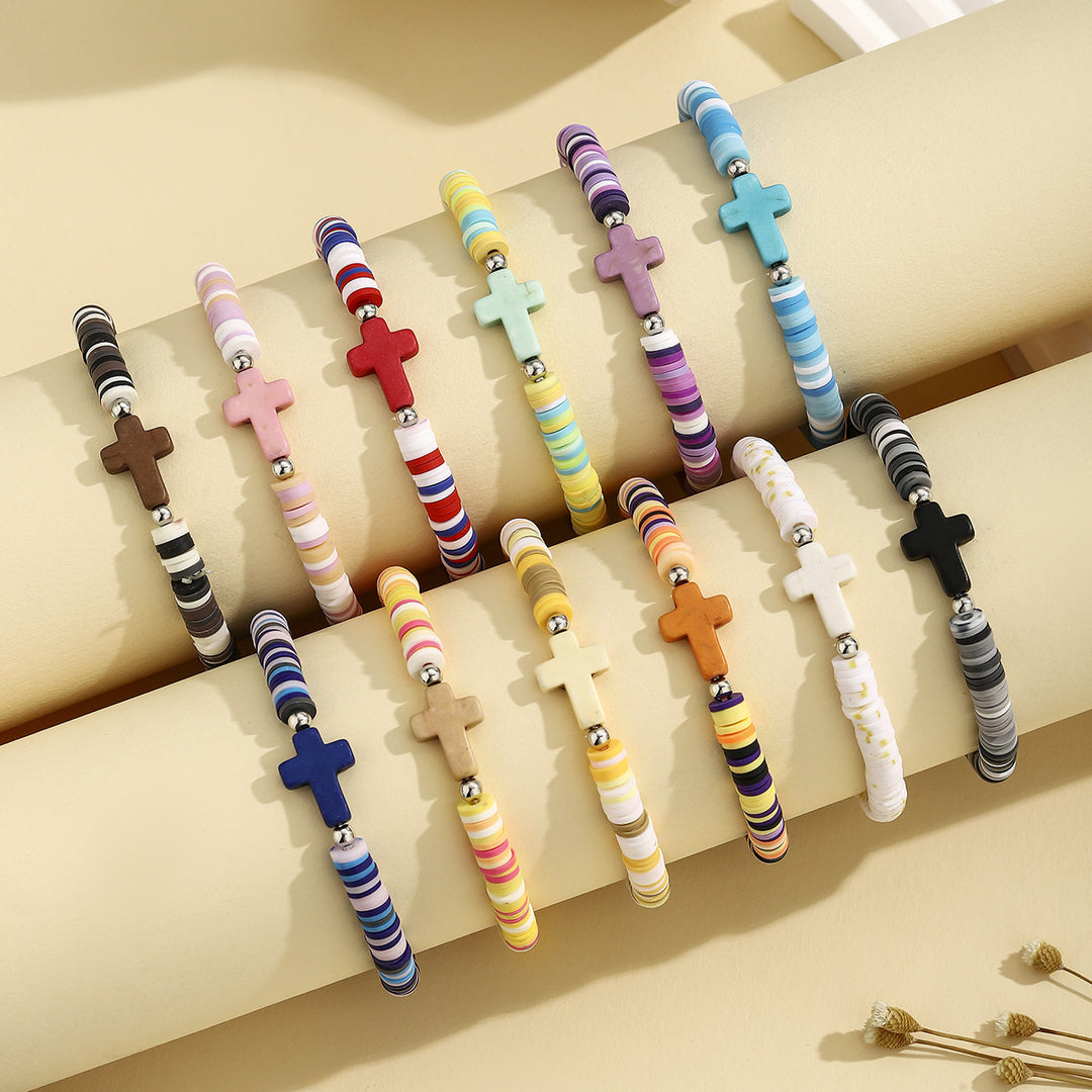 Turquoise Cross Stretch Bracelet S5P612