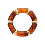Load image into Gallery viewer, Marbled Bamboo Elastic Cuff Acrylic Plated Adjustable S5P070