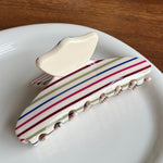 Load image into Gallery viewer, Color Stripe Acetate Hair Claw Clip Women N6C346