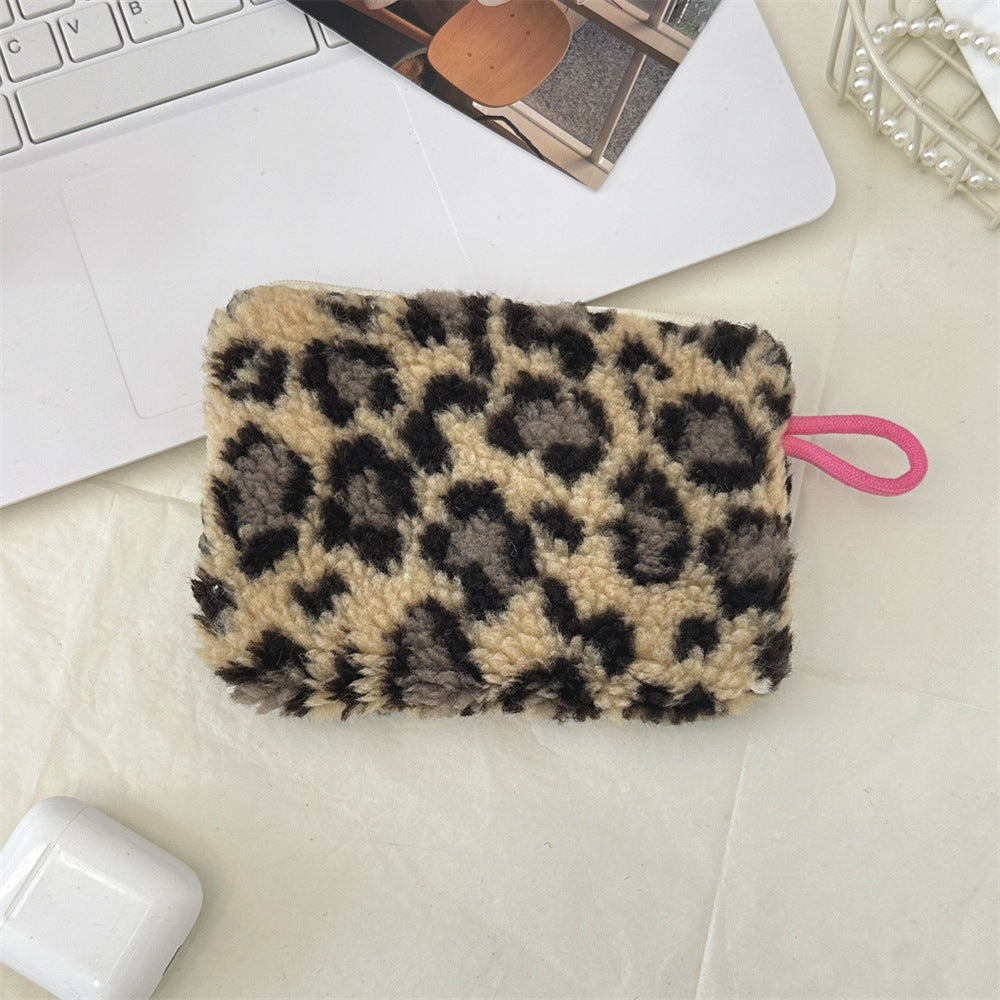 Plush Heart Coin Purse Makeup Bag Key Wallet S5P869