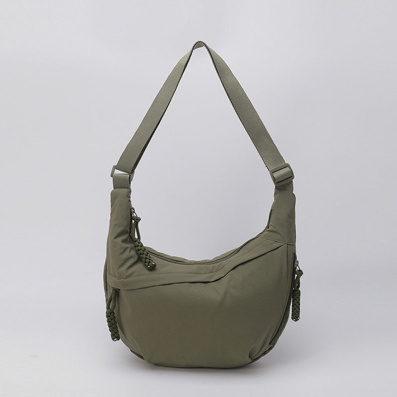 Women's Washed Nylon Dumpling Crossbody Bag N6J208