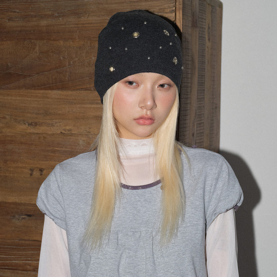 Unisex Acrylic Knit Cutout Beanie N6J127