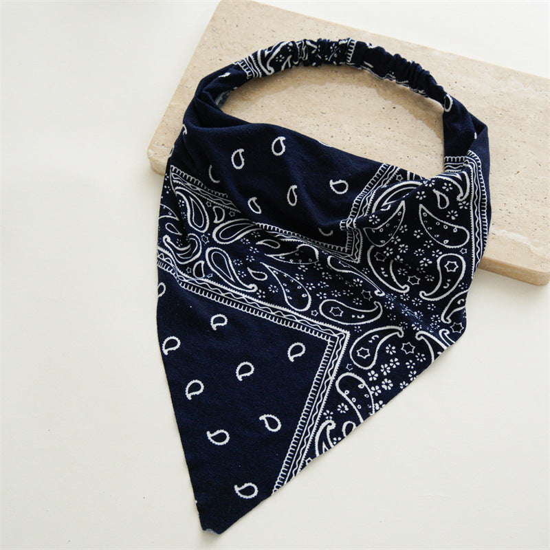 Vintage Amoeba Print Stretch Triangle Hair Scarf  N6H132