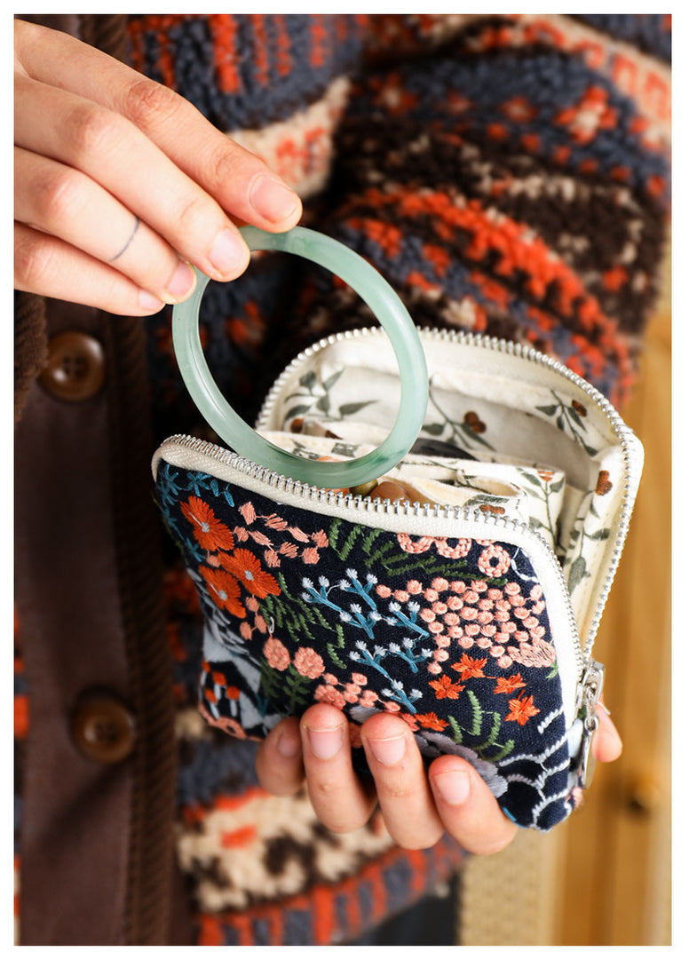 Heavy Embroidery Handmade Square Pouch Women N6C184