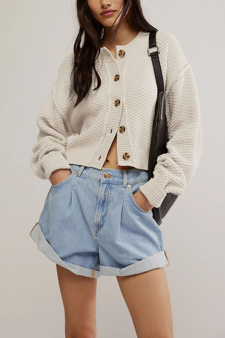 Button Relax Cardigan Mid Weight Options N5A140