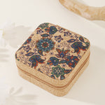 Load image into Gallery viewer, Travel Cork Jewelry Box with Mirror Organizer N6E091