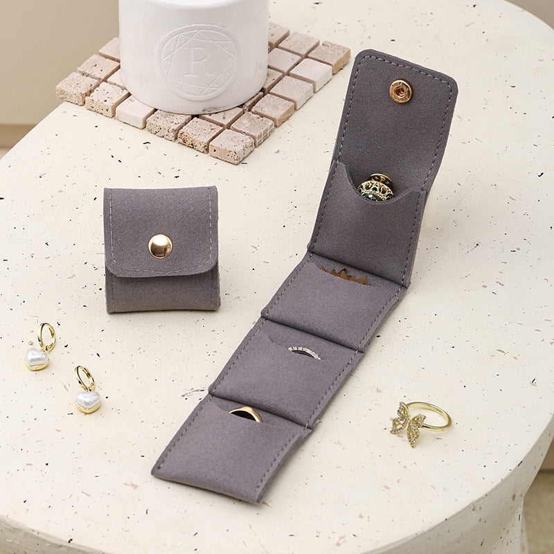 Mini Leather Travel Jewelry Pouch Multi Compartment  S5P402