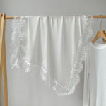 Load image into Gallery viewer, Satin Sun Protection Lace Trim Square Scarf Women N6H120