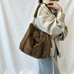 Load image into Gallery viewer, Women's Plush Large Tote Shoulder Bag N6J175