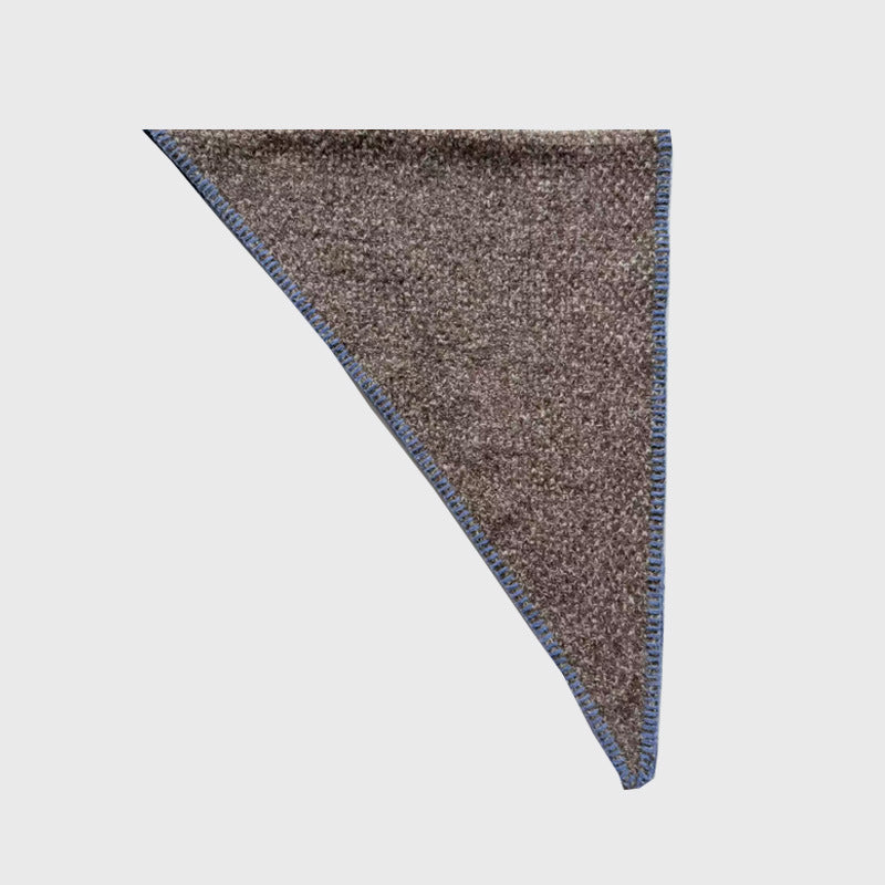 Wool Blend Heathered Knit Triangle Scarf Women S5P671