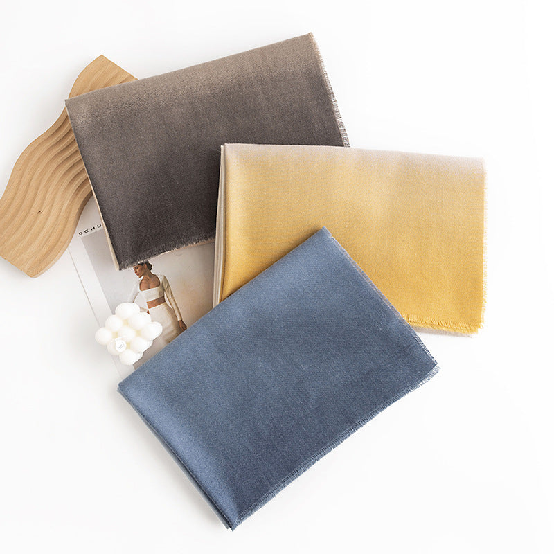 Ombre Gradient Faux Cashmere Wrap  M5A170