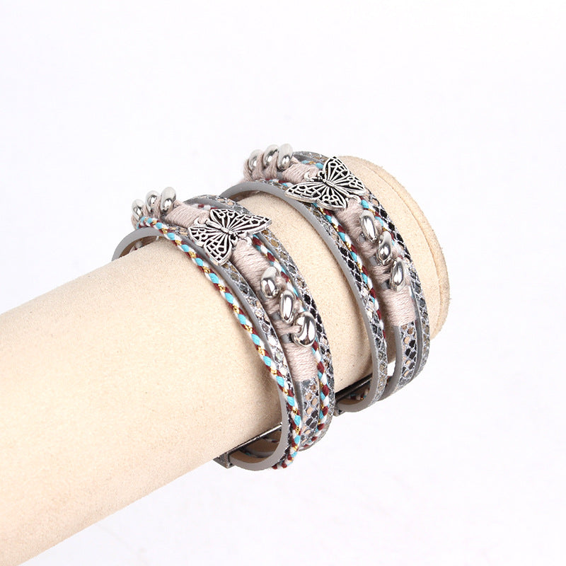 Butterfly Multi Layer Braided Bracelet S5P617