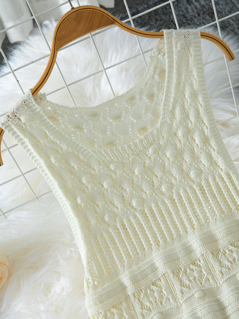Lace Knit Sleeveless Dress Women N6D106