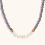 Load image into Gallery viewer, Pearl Crystal Necklace Steel Gold Plated Shell S5P237