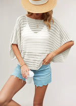 Load image into Gallery viewer, Batwing Openwork Knit Top Oversized Ultra Light N5Z384
