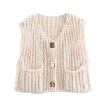 Load image into Gallery viewer, Patch Pocket Vest Sleeveless Knit Lightweight N5Z245