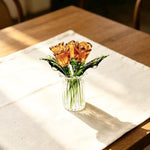 Load image into Gallery viewer, Handmade Glass Rose Tulip Bouquet Crystal Vase Decor N6G007