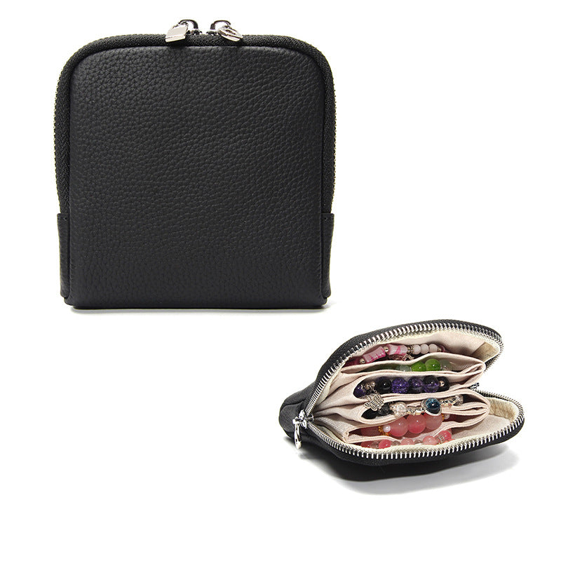 Genuine Leather Portable Jewelry Organizer Pouch N6E177