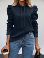 Load image into Gallery viewer, Design Bubble Sleeve Solid Hoodie Pullover Women N6H294