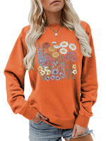 Load image into Gallery viewer, Floral Print Crewneck Sweatshirt Women Casual Loose N6H045