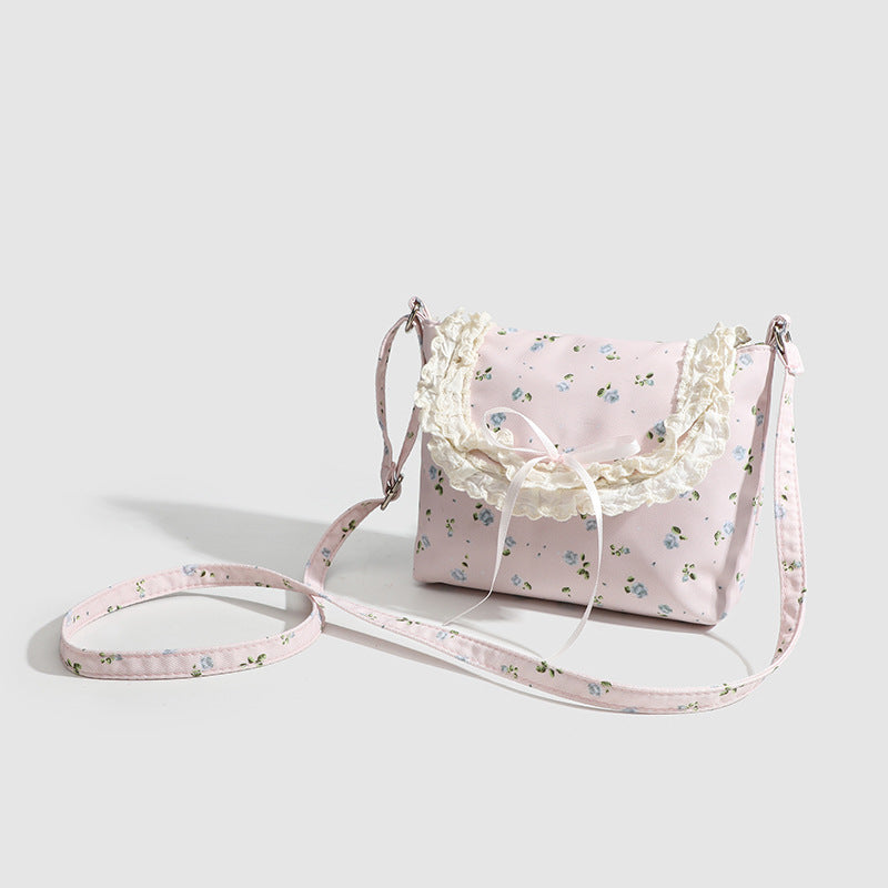 Floral Print Canvas Tote Underarm Silhouette S5P307