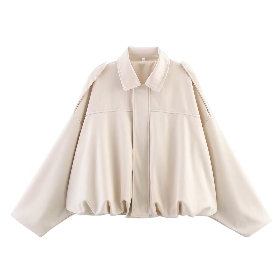 Suede Touch Bomber Jacket Notch Collar N5Z242