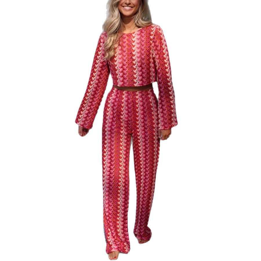 Crochet Knit Set Women Multiple Colors N5A282