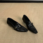 Load image into Gallery viewer, Square Toe Chunky Heel Loafers Women N6C149