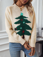 Load image into Gallery viewer, Christmas Tree Knit Sweater Women Round Neck Loose N6H262