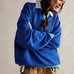 Load image into Gallery viewer, Contrast Rib Drop Shoulder Sweatshirt Long Sleeve N5Z249
