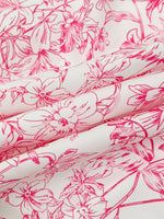Load image into Gallery viewer, Pink Floral French Ruffle Tie Detail Maxi Dress Women N6D144