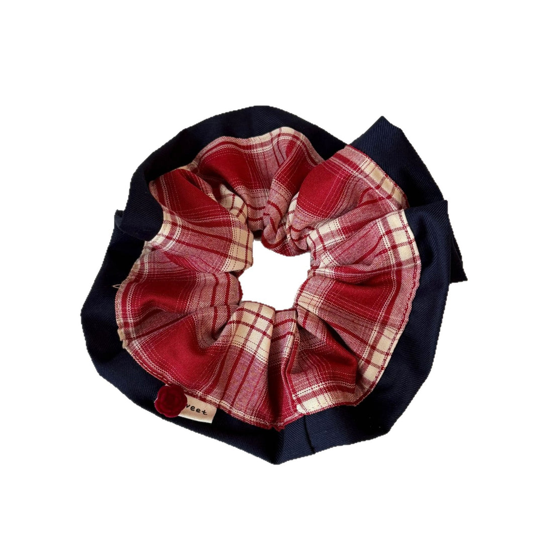 Womens Vintage Plaid Lace Scrunchie N6K023