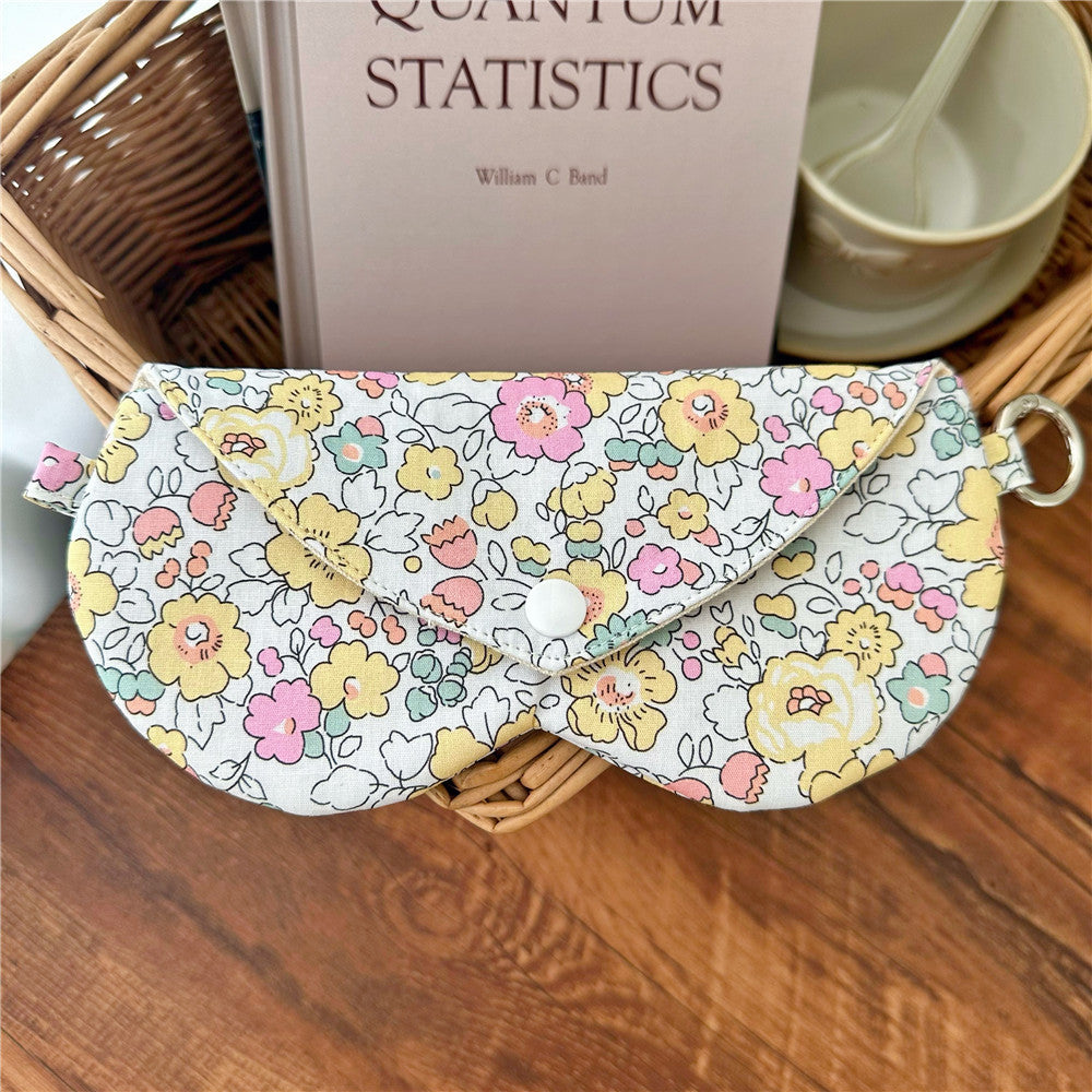 Vintage Floral Cotton Love Glasses Case Eyeglass Pouch N6F117