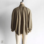 Load image into Gallery viewer, Notched Collar Puff Sleeve Baseball Jacket Women N6A154