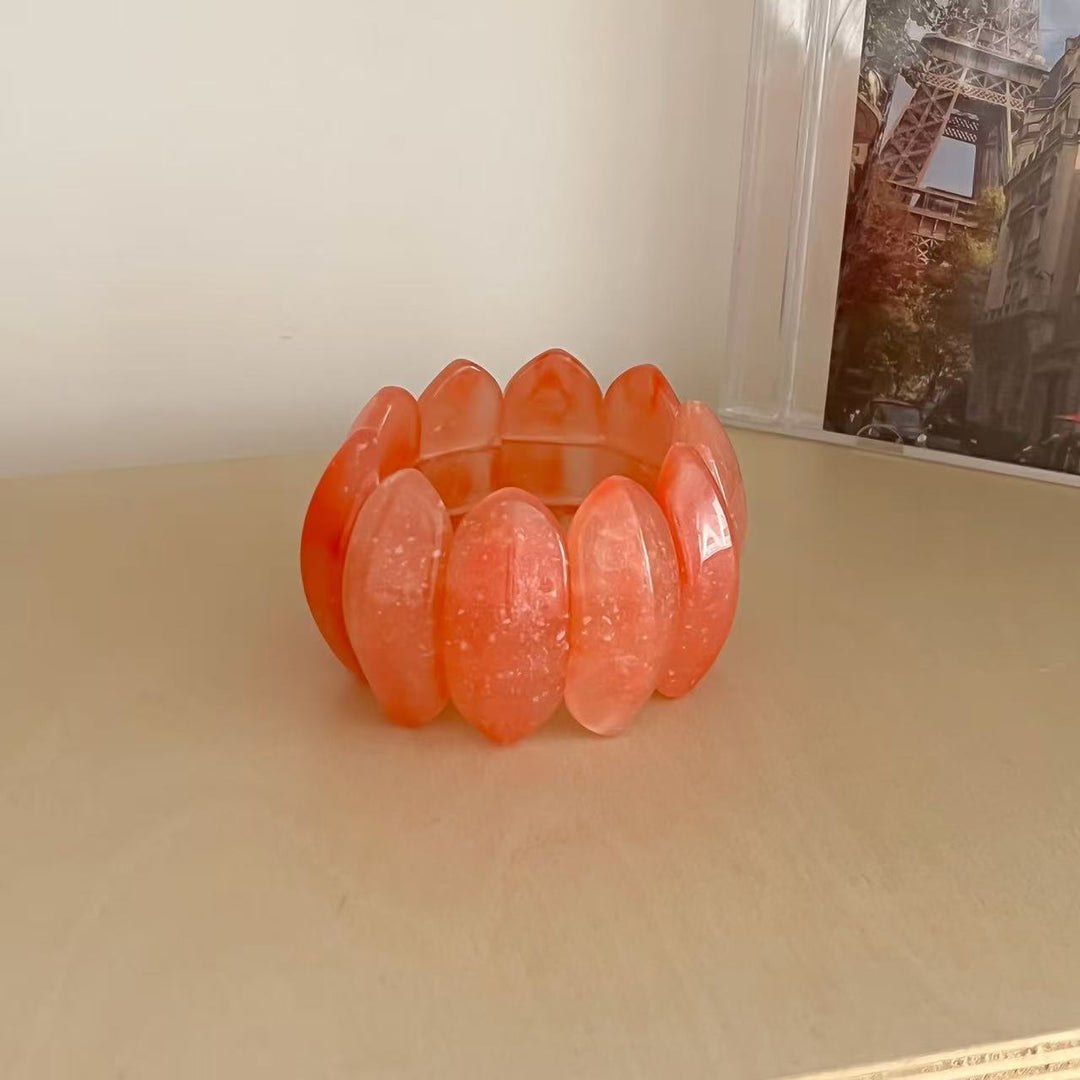Elastic Resin Cuff Oval Acrylic Polymer Adjustable S5P069