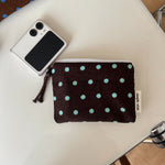 Load image into Gallery viewer, Vintage Polka Dot Corduroy Mini Coin Purse N6K106