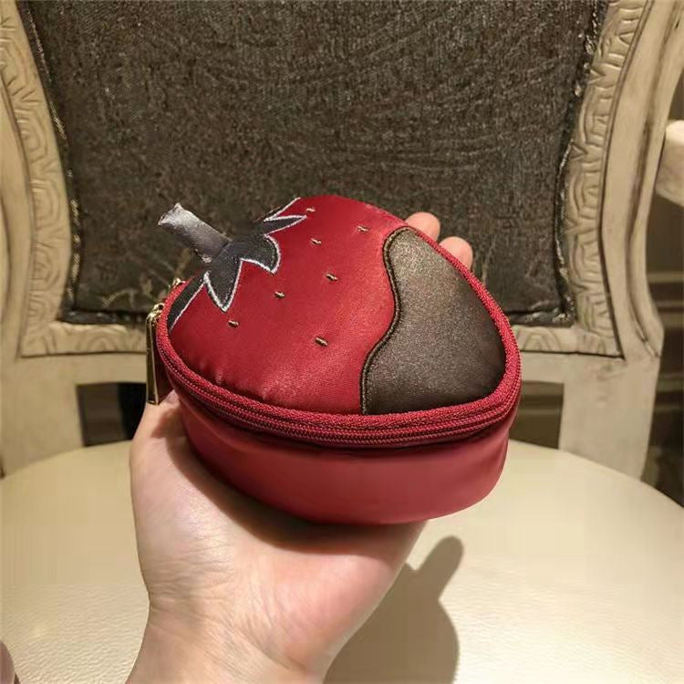 Strawberry Satin Jewelry Box Anti Abrasion Red S5P269