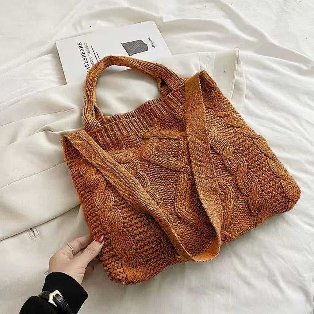 Women's Woven Polyester Vintage Tote Bag N6J164