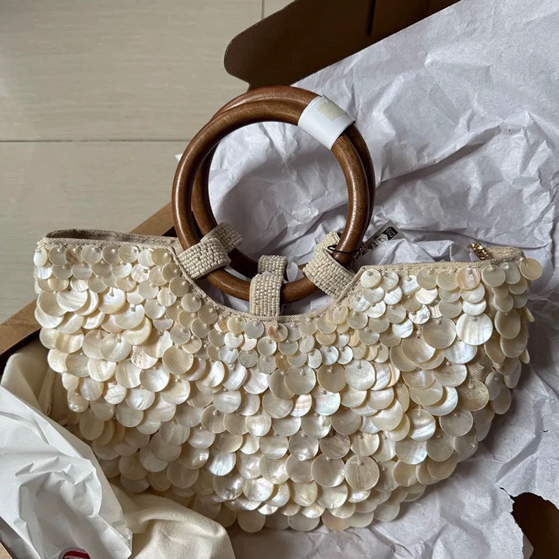 Handmade Natural Shell Bag Fairy Tote Clutch N6F143