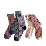 Load image into Gallery viewer, Contrast Floral Cotton Mid Calf Socks  M5A073