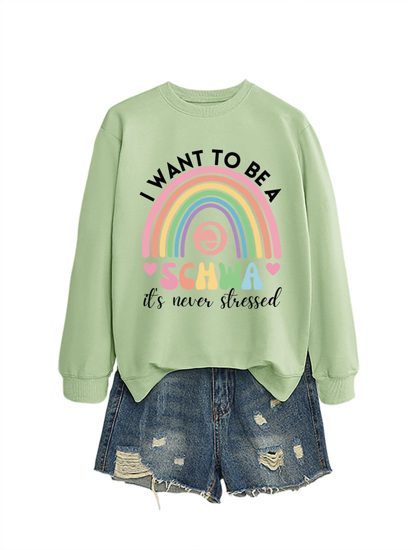 I Want to Be a Schwa Rainbow Cutout Sweatshirt N6H044