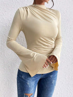 Load image into Gallery viewer, Puff Sleeve Ruffle Detail T-shirt Women N6C322