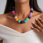 Load image into Gallery viewer, Acrylic Ombré Beaded Choker Statement Necklace N6H067